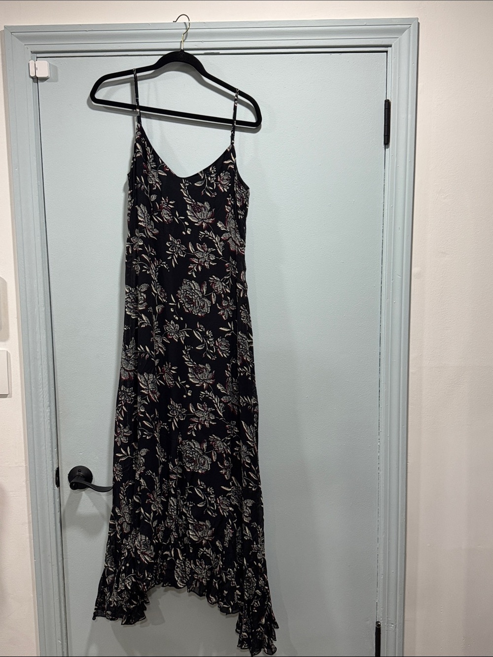 J CREW FLOUNCE-HEM SLIP DRESS S 12 FLORAL CHIFFON